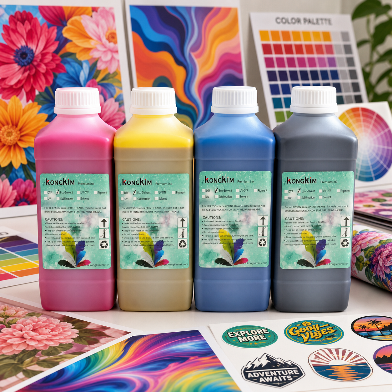 Kongkim Eco Solvent Ink High Quality Outdoor Durable Printing Ink for Large Format Printer