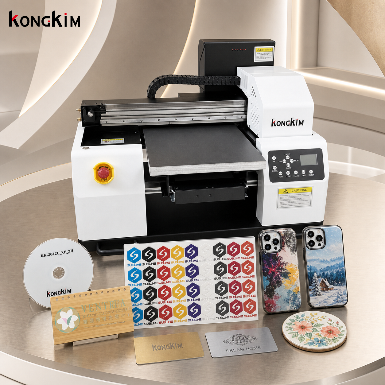 Kongkim A3 UV Flatbed Printer: Compact Power with Dual Printing Modes