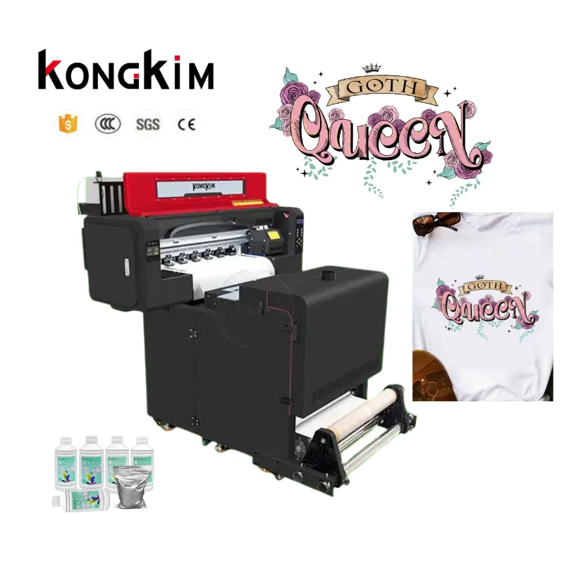 KONGKIM DTF Printer with Powder Shaker All-in-One for T-Shirt Printing